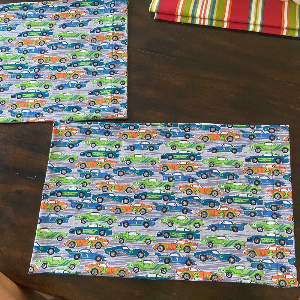 NEW- Toddler pillow Case race car
